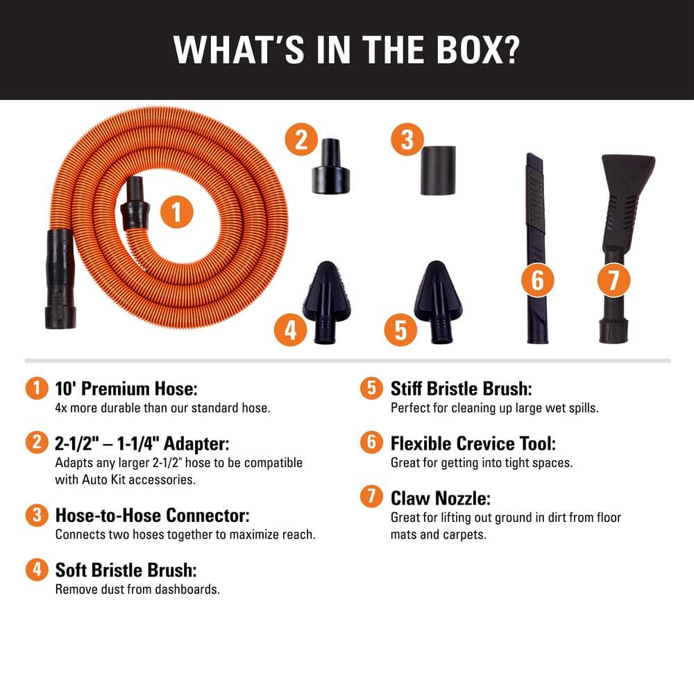 1-1/4 in. Premium Car Cleaning Accessory Kit for RIDGID Wet/Dry Shop Vacuums - Image 2