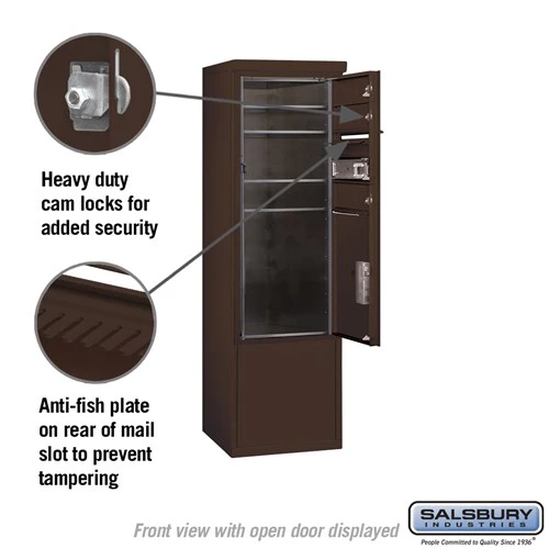 10-Door Free-Standing Bronze Mailbox with Parcel Locker - Image 3