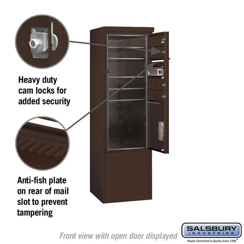 10-Door Free-Standing Bronze Mailbox with Parcel Locker and USPS Access - Image 3