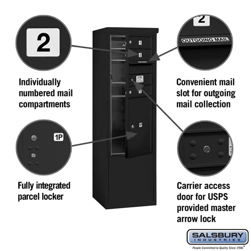 10-Door Free-Standing Mailbox with Parcel Locker and USPS Access - Image 2