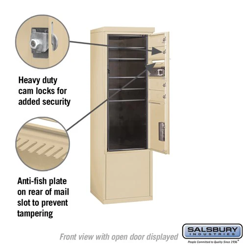 10-Door Free-Standing Mailbox with Parcel Locker in Sandstone - Image 3
