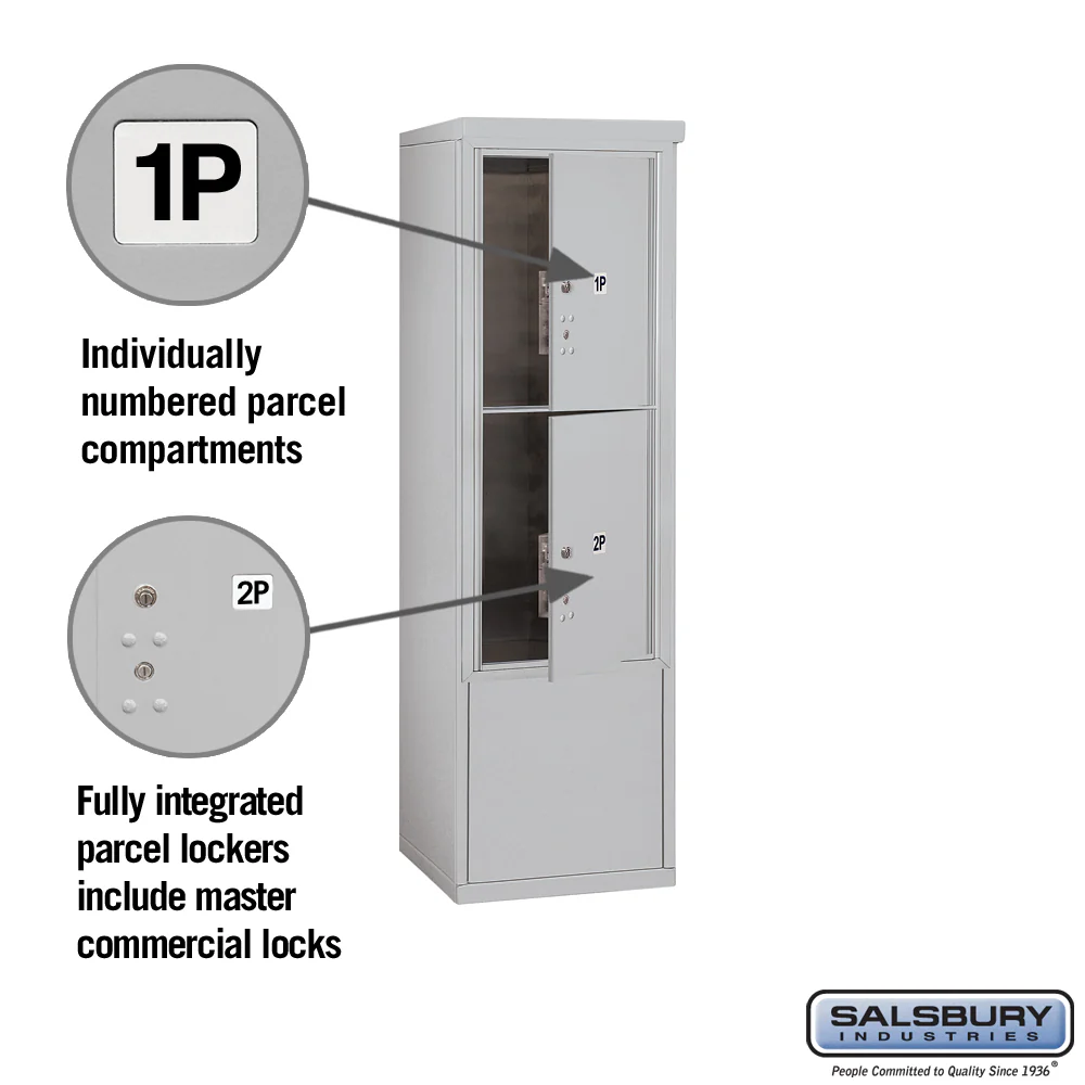 10-Door Free-Standing Parcel Locker with 2 Parcel Lockers, Aluminum, Private Access - Image 2