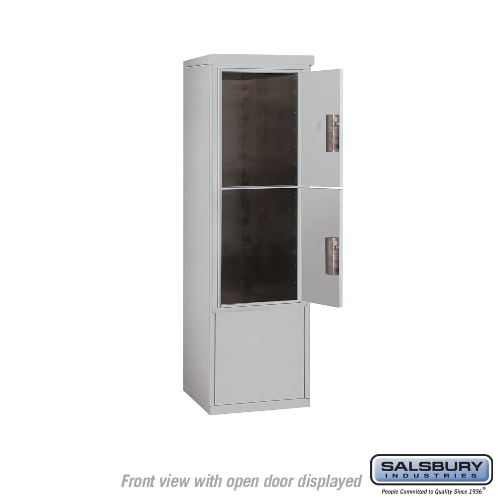 10-Door Free-Standing Parcel Locker with 2 Parcel Lockers, Aluminum, Private Access - Image 3