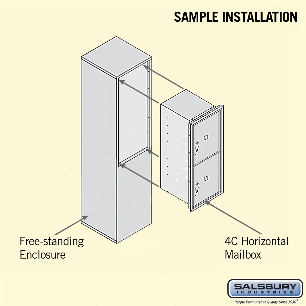 10-Door Free-Standing Parcel Locker with 2 Parcel Lockers, Aluminum, Private Access - Image 4