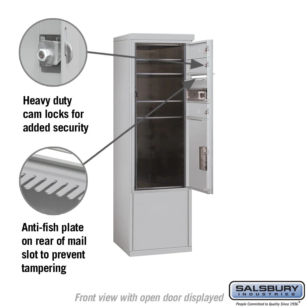 10 Door High Free-Standing 4C Horizontal Mailbox with Parcel Locker in Aluminum - Image 3
