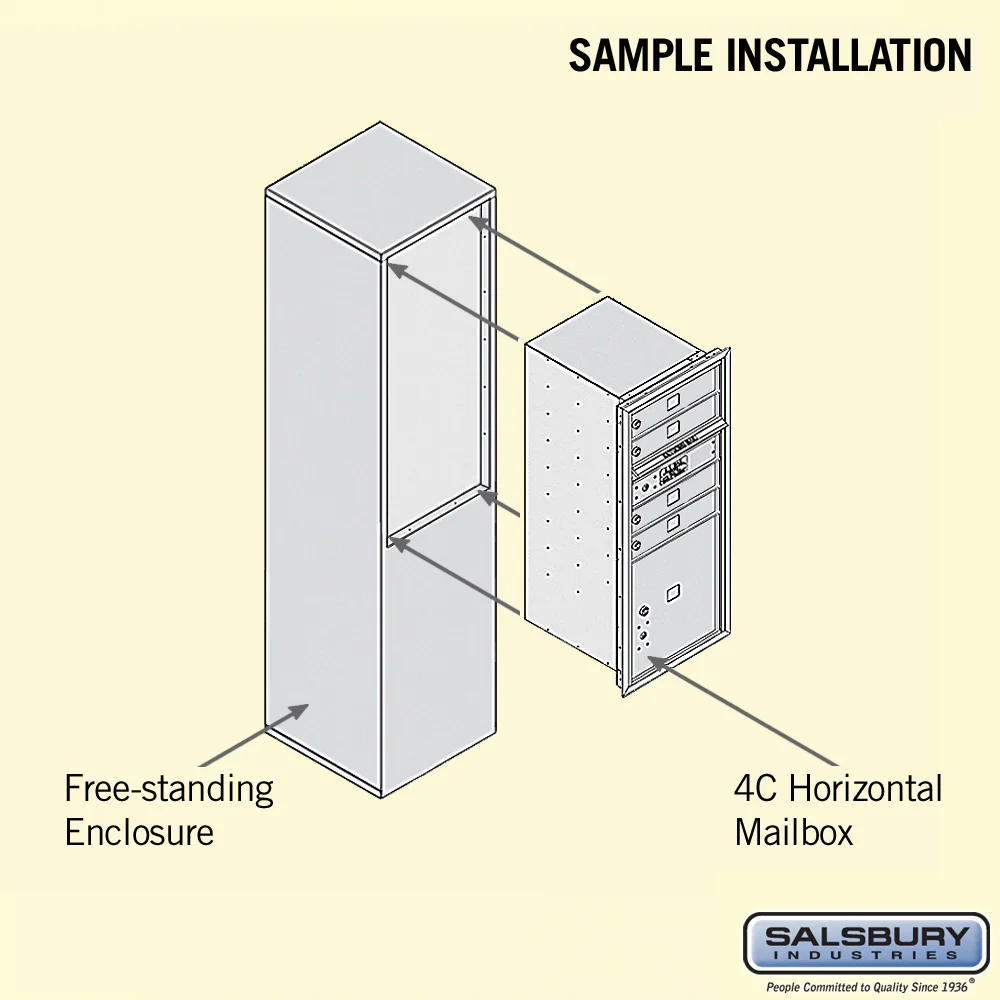 10 Door High Free-Standing 4C Horizontal Mailbox with Parcel Locker in Aluminum with USPS Access - Image 4