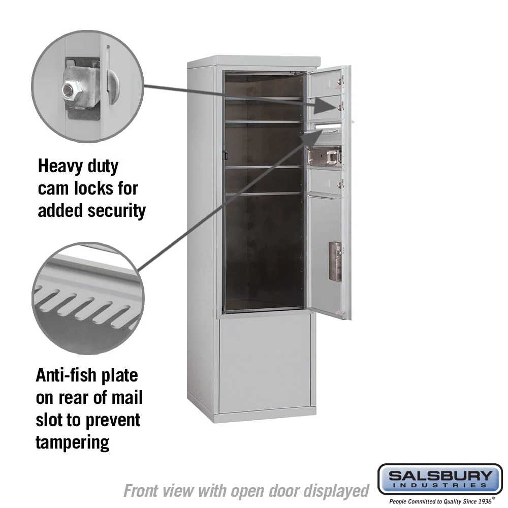 10 Door High Free-Standing 4C Horizontal Mailbox with Parcel Locker in Aluminum - Image 3
