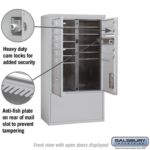 10 Door High Free-Standing 4C Horizontal Mailbox with Parcel Lockers and USPS Access - Image 3