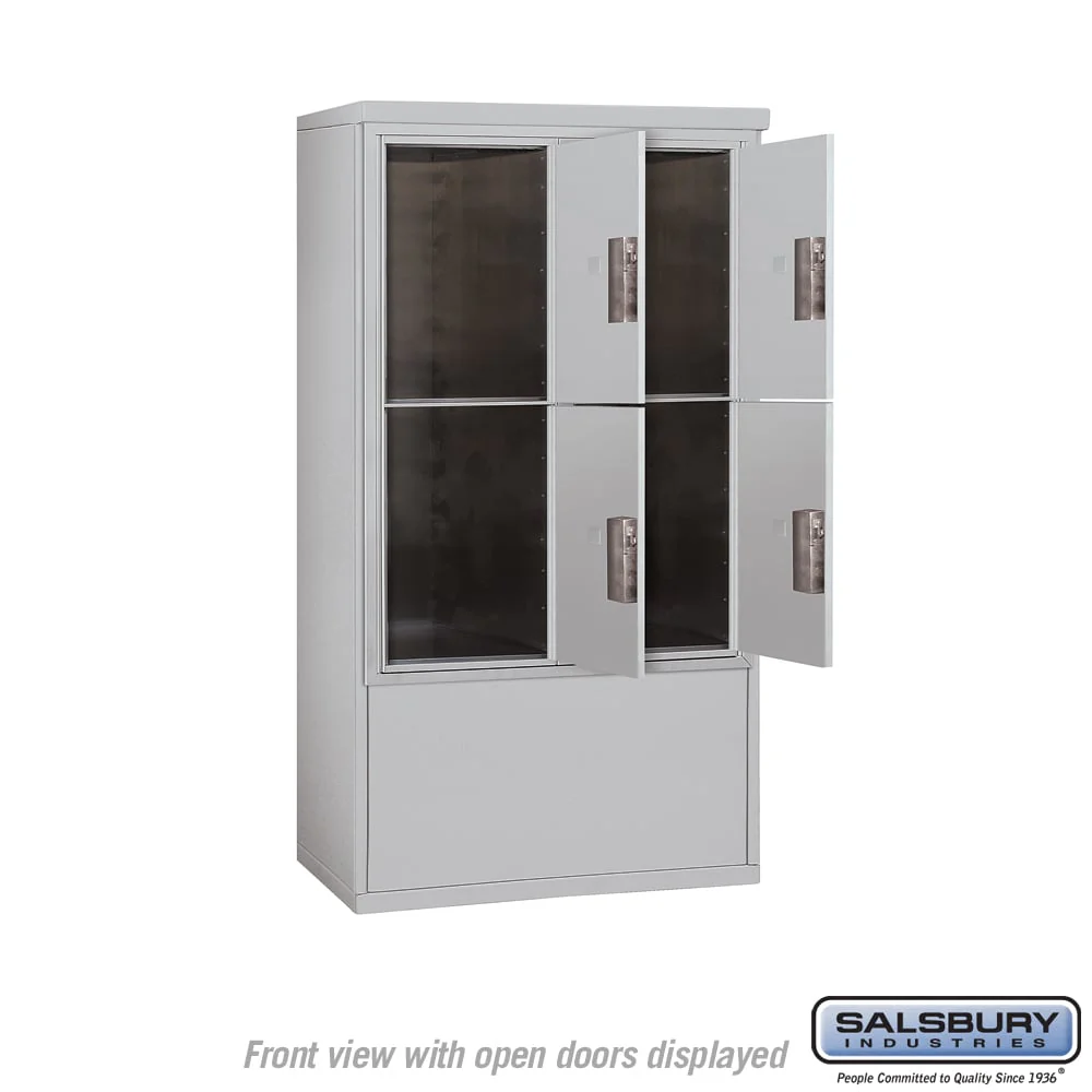10 Door High Free-Standing Parcel Locker with 4 Parcel Lockers in Aluminum with USPS Access - Image 3