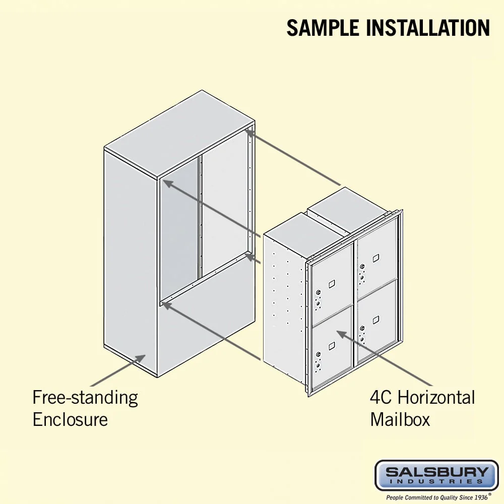 10 Door High Free-Standing Parcel Locker with 4 Parcel Lockers in Aluminum with USPS Access - Image 4
