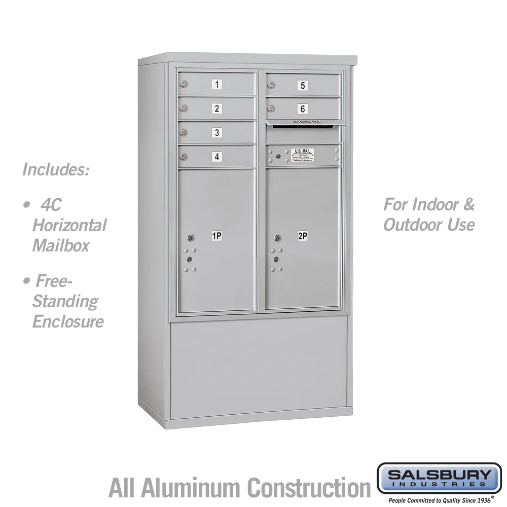 10 Door High Free-Standing Parcel Locker with 4 Parcel Lockers in Aluminum with USPS Access - Image 5