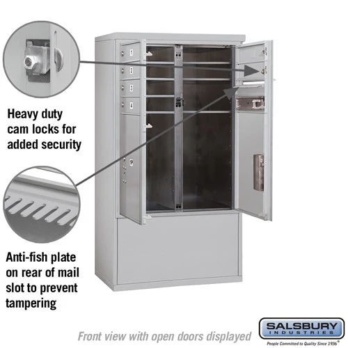 10 Door High Free-Standing Parcel Locker with 4 Parcel Lockers in Aluminum with USPS Access - Image 7
