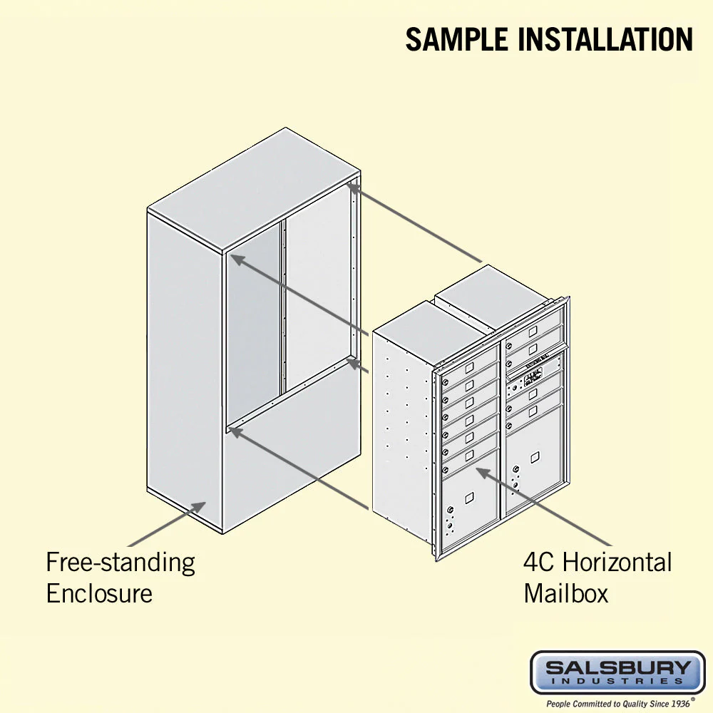 10 Door High Free-Standing 4C Horizontal Mailbox with Parcel Lockers - Image 4