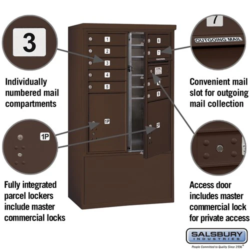 10 Door High Free-Standing Parcel Locker with Private Access - Image 6