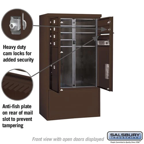 10-Door Free-Standing Mailbox with Parcel Locker in Bronze - Image 7