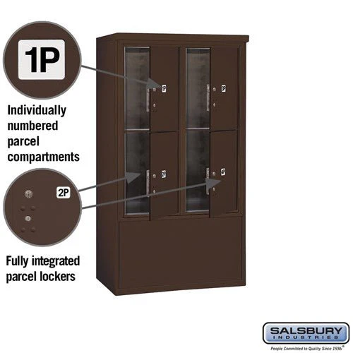 10 Door High Free-Standing 4C Horizontal Parcel Locker with 4 Parcel Lockers in Bronze with USPS Access - Image 2