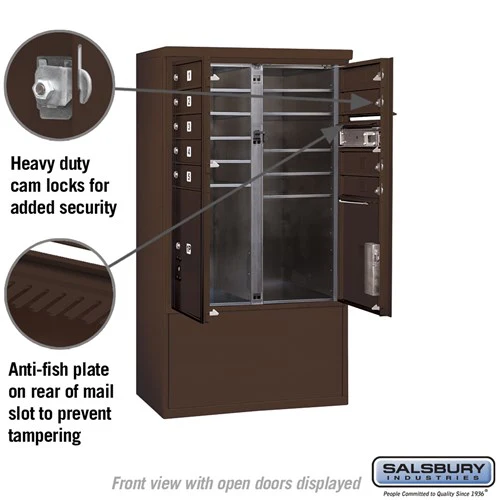 10 Door High Free-Standing 4C Horizontal Parcel Locker with 4 Parcel Lockers in Bronze with USPS Access - Image 7