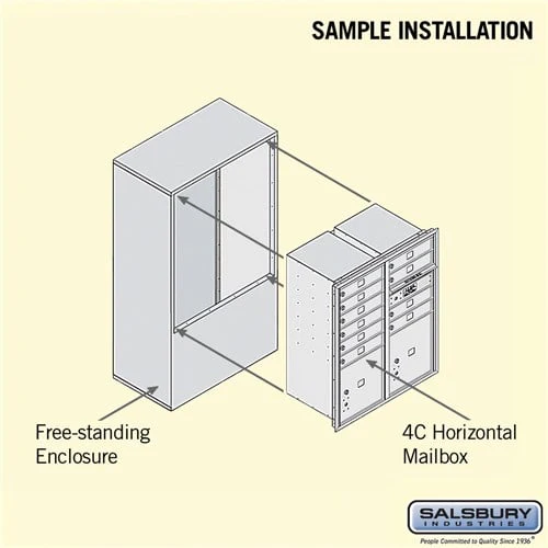 10 Door High Free-Standing 4C Horizontal Mailbox with Parcel Lockers in Sandstone - Image 4