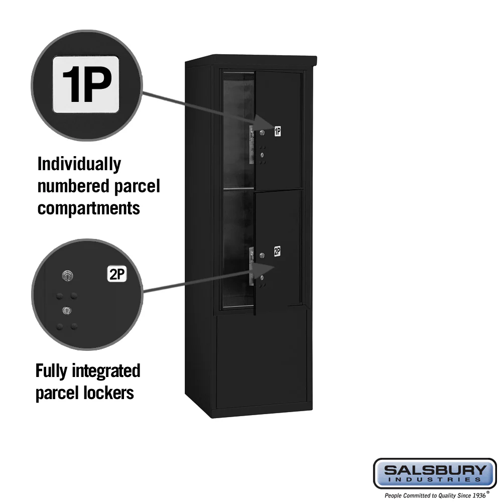 10 Door High Free-Standing 4C Horizontal Parcel Locker with 2 Parcel Lockers in Black - Image 2