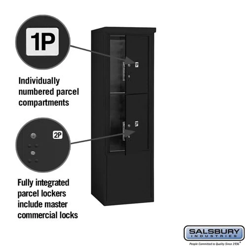 10 Door High Free-Standing 4C Horizontal Parcel Locker with 2 Parcel Lockers in Black with Private Access - Image 2