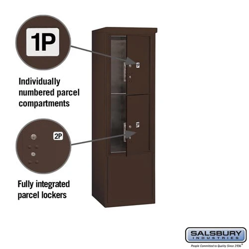 10 Door High Free-Standing 4C Horizontal Parcel Locker with 2 Parcel Lockers in Bronze with USPS Access - Image 2