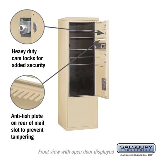 10-Door Free-Standing Mailbox with Parcel Locker in Sandstone - Image 3