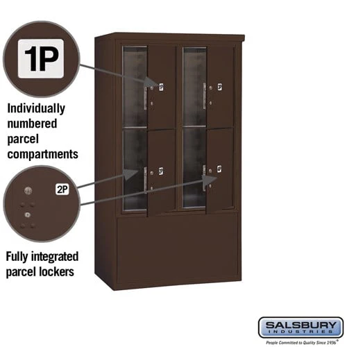 10 Door High Free-Standing 4C Horizontal Parcel Locker with 4 Parcel Lockers in Bronze with USPS Access - Image 2