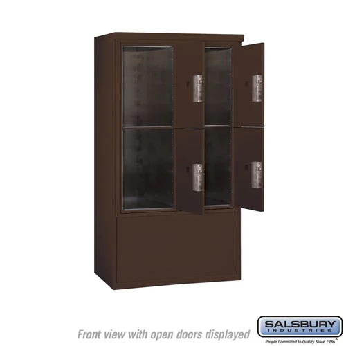 10 Door High Free-Standing 4C Horizontal Parcel Locker with 4 Parcel Lockers in Bronze with USPS Access - Image 3