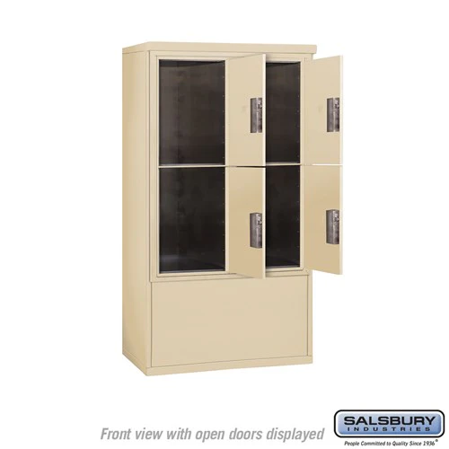 10 Door High Free-Standing 4C Horizontal Parcel Locker with 4 Parcel Lockers in Sandstone with USPS Access - Image 3