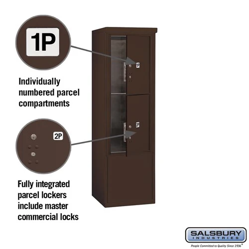 10 Door High Free-Standing Parcel Locker with 2 Parcel Lockers in Bronze with Private Access - Image 2