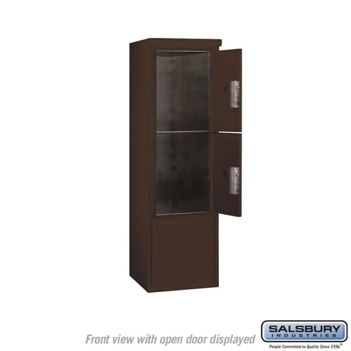 10 Door High Free-Standing Parcel Locker with 2 Parcel Lockers in Bronze with Private Access - Image 3