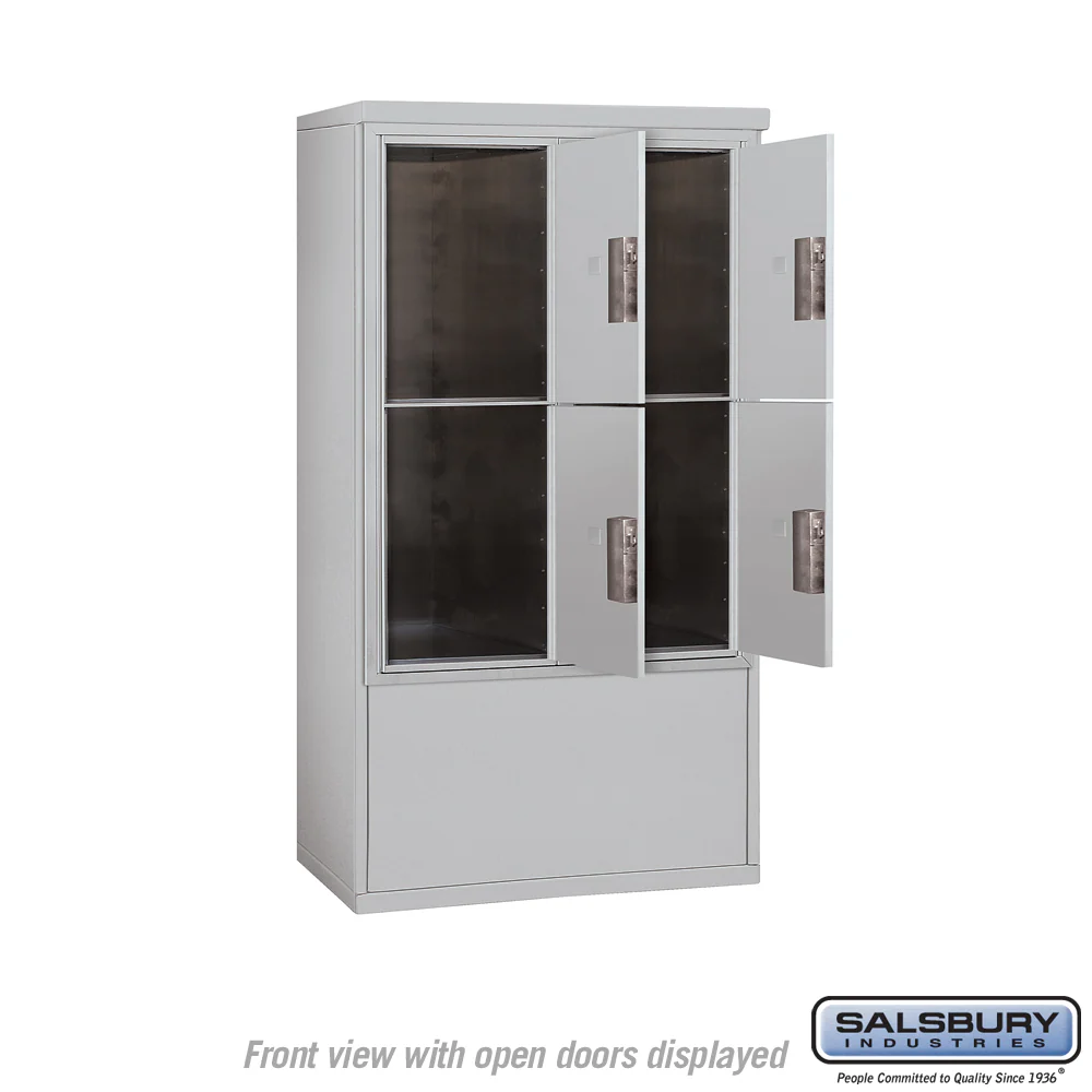 10 Door High Free-Standing Parcel Locker with 4 Parcel Lockers in Aluminum for Private Access - Image 3