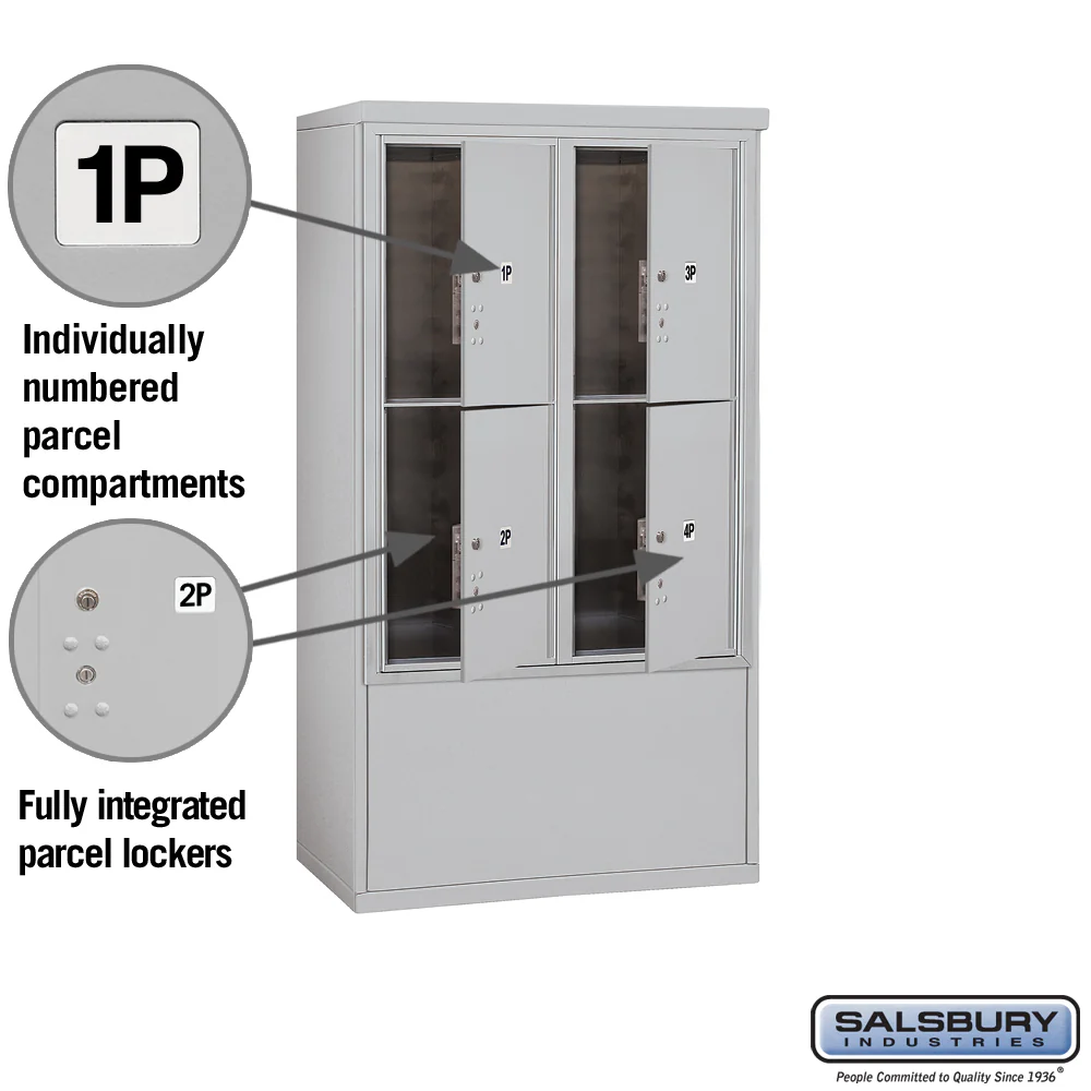10 Door High Free-Standing Parcel Locker with 4 Parcel Lockers in Aluminum with USPS Access - Image 2