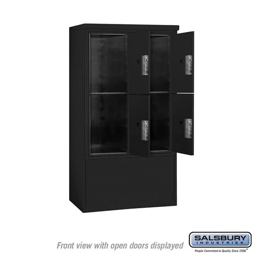 10 Door High Free-Standing Parcel Locker with 4 Parcel Lockers in Black for Private Access - Image 3