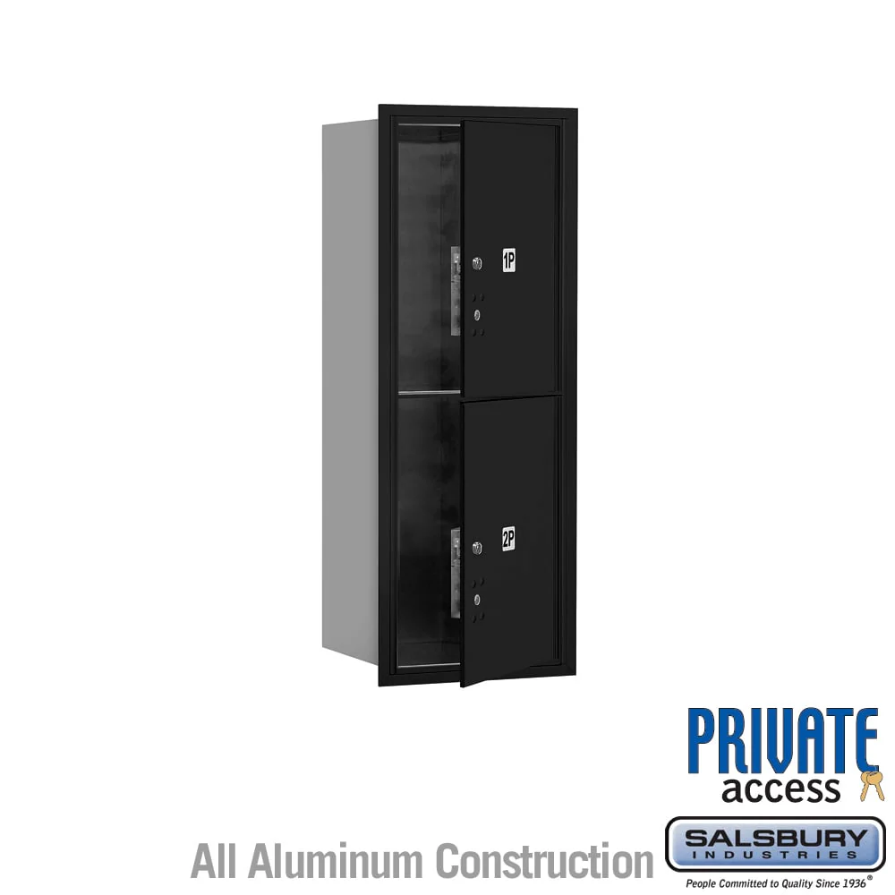 10-Door High Recessed Mounted Parcel Locker with Private Access - Black