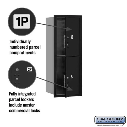 10-Door High Recessed Mounted Parcel Locker with Private Access - Black - Image 2