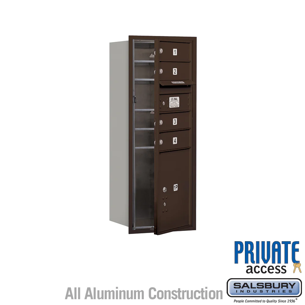 10 Door High Recessed Mounted 4C Horizontal Mailbox with Parcel Locker - Bronze - Private Access - Image 6