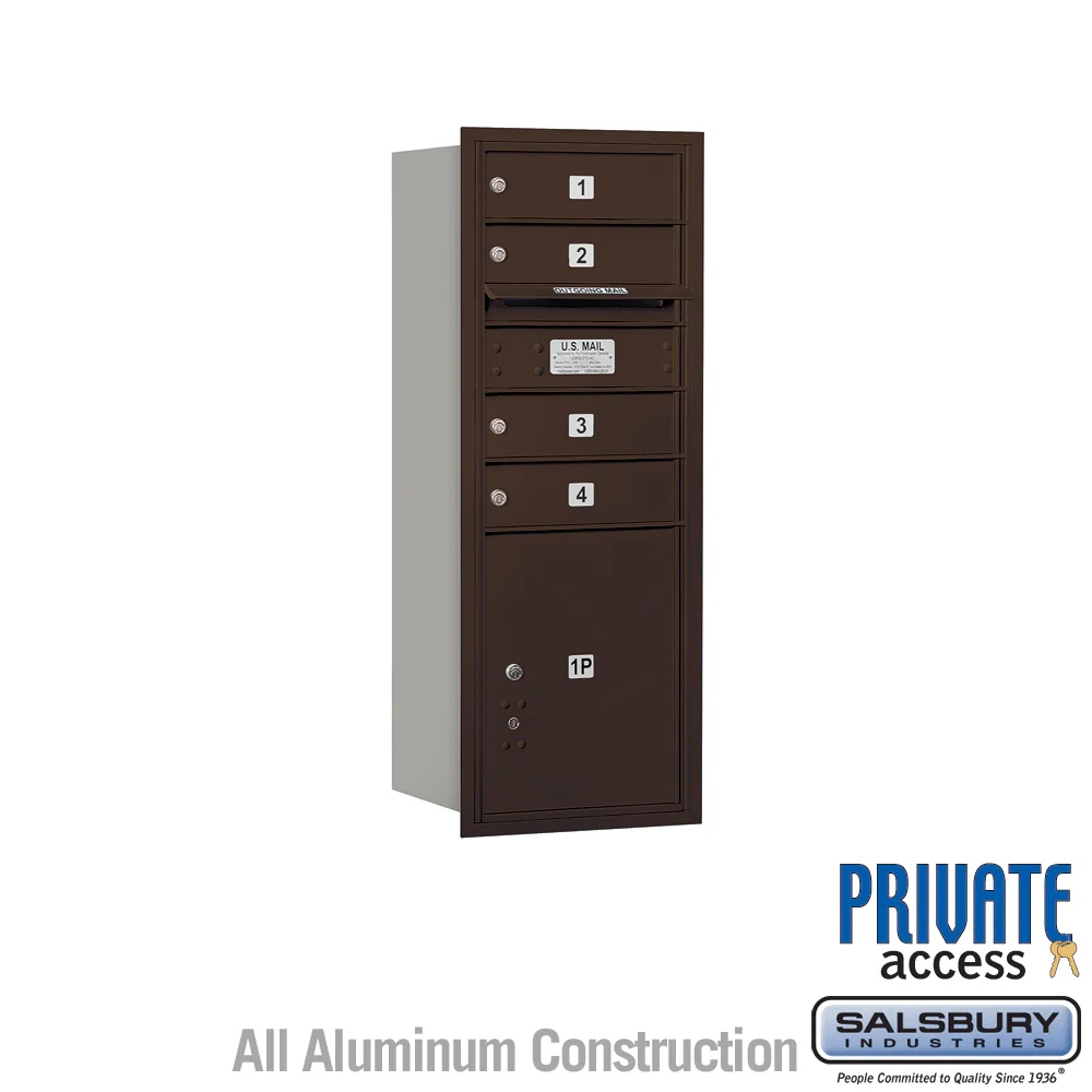 10 Door High Recessed Mounted 4C Horizontal Mailbox with Parcel Locker - Bronze, Rear Loading - Image 4