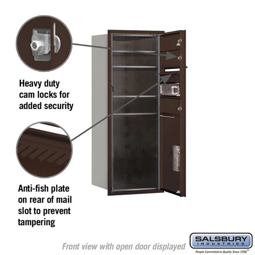 10 Door High Recessed Mounted 4C Horizontal Mailbox with Parcel Locker in Bronze - Image 3