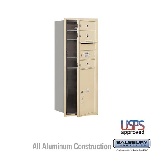10-Door High Recessed Mounted 4C Horizontal Mailbox with Parcel Locker in Sandstone - Image 6