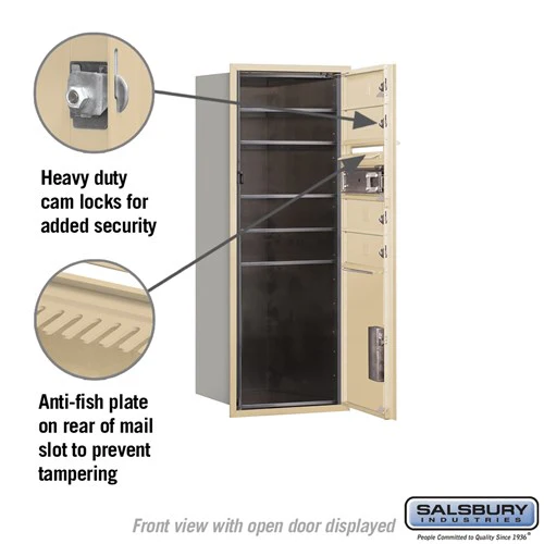 10-Door High Recessed Mounted 4C Horizontal Mailbox with Parcel Locker in Sandstone - Image 3