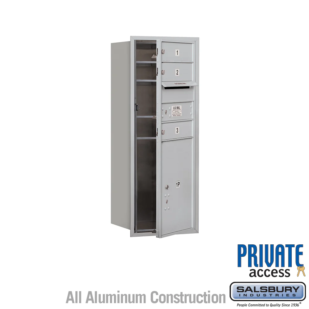 10 Door High Recessed Mounted 4C Horizontal Mailbox with Parcel Locker - Private Access