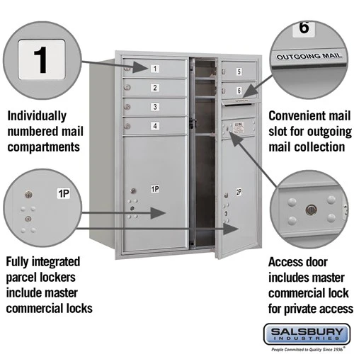 10 Door High Recessed Mounted 4C Horizontal Mailbox with Parcel Lockers - Image 2