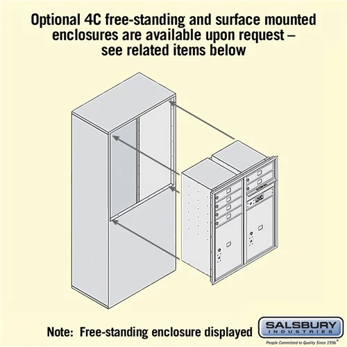10 Door High Recessed Mounted 4C Horizontal Mailbox with Parcel Lockers - Image 5