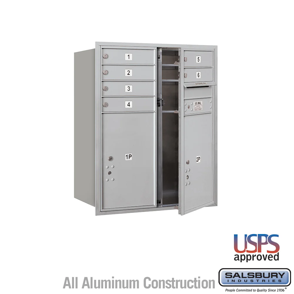 10 Door High Recessed Mounted 4C Horizontal Mailbox with Parcel Lockers and USPS Access