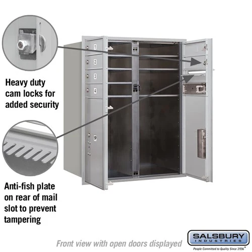 10 Door High Recessed Mounted 4C Horizontal Mailbox with Parcel Lockers and USPS Access - Image 3