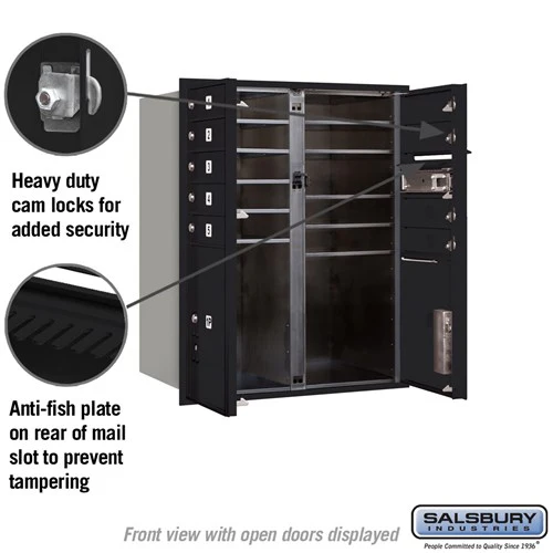 10 Door High Recessed Mounted 4C Horizontal Mailbox with Parcel Lockers - Black - Private Access - Image 3