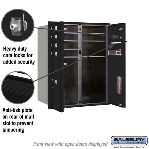 10 Door High Recessed Mounted 4C Horizontal Mailbox with Parcel Lockers - Black - USPS Access - Image 3