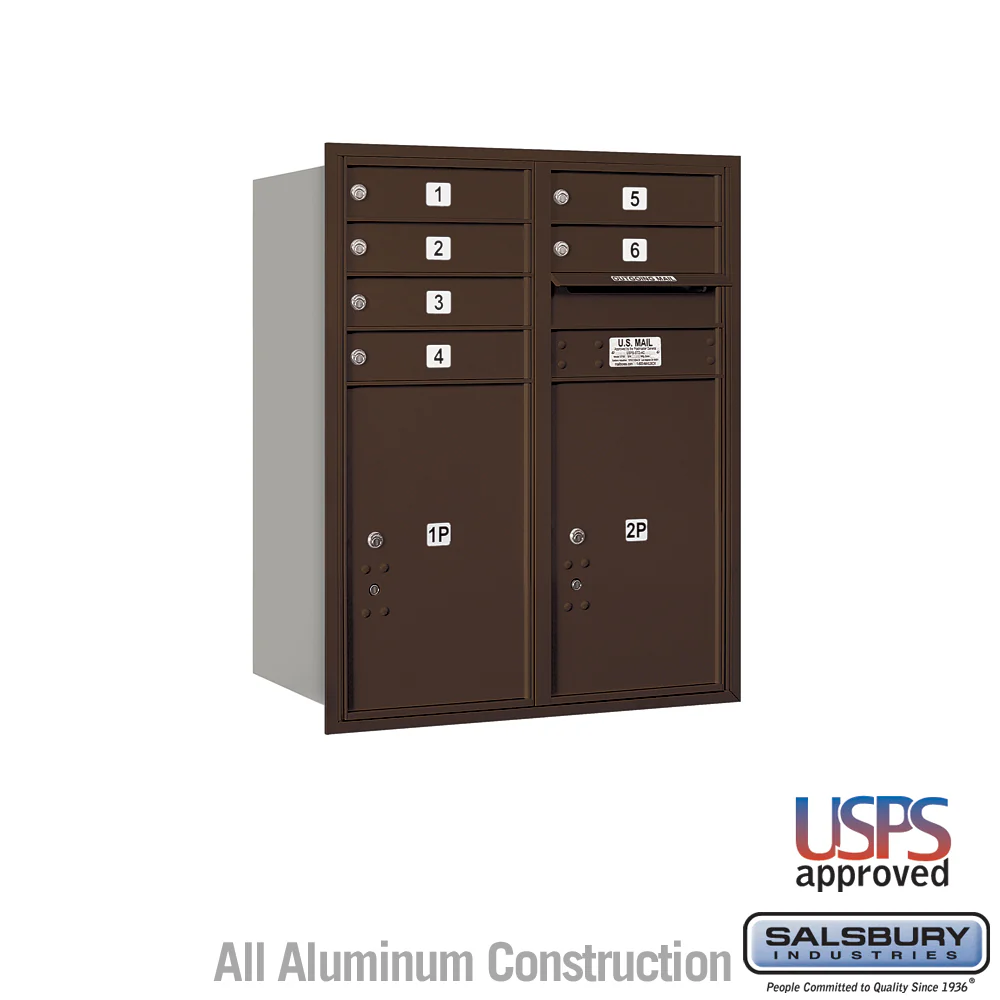 10 Door High Recessed Mounted 4C Horizontal Mailbox with Parcel Lockers - Bronze