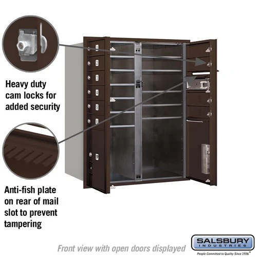 10 Door High Recessed Mounted 4C Horizontal Mailbox with Parcel Lockers - Bronze - Private Access - Image 3